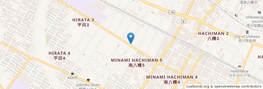 Mapa de ubicacion de メルサ en Japão, 千葉県, 市川市.