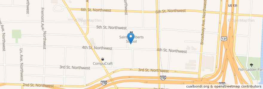 Mapa de ubicacion de Basilica of St. Adalbert en الولايات المتّحدة الأمريكيّة, ميشيغان, Kent County, Grand Rapids.