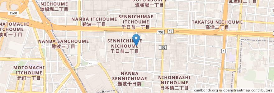 Mapa de ubicacion de 鳥よし本店 en Japon, Préfecture D'Osaka, 大阪市, 中央区.