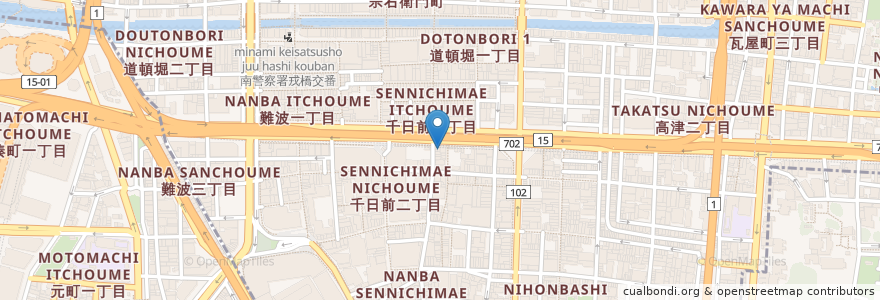Mapa de ubicacion de 昭和ホルモン en Japan, Präfektur Osaka, 大阪市, 中央区.