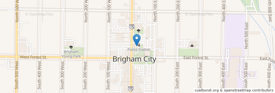 Mapa de ubicacion de Brigham City Hall en United States, Utah, Box Elder County, Brigham City.