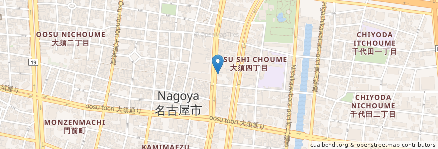 Mapa de ubicacion de 丸亀製麺 en Japón, Prefectura De Aichi, Nagoya, Barrio Naka.
