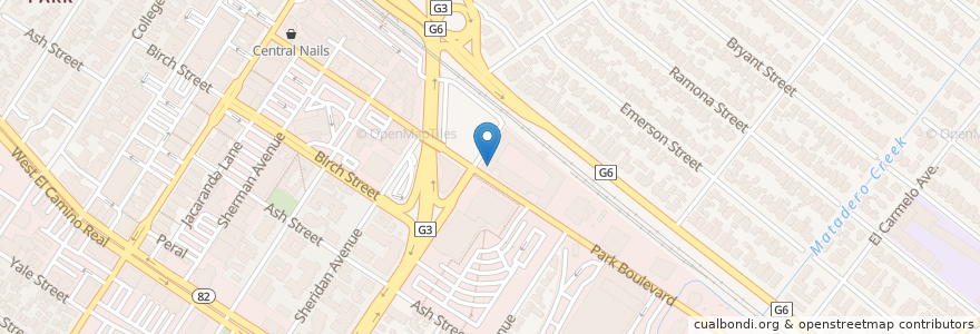 Mapa de ubicacion de Caffe Machiavello en 美利坚合众国/美利堅合眾國, 加利福尼亚州/加利福尼亞州, 圣克莱拉县, 帕羅奧圖.