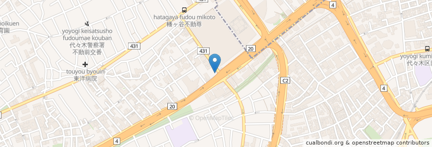 Mapa de ubicacion de うどんそば加賀 en 日本, 東京都, 渋谷区.