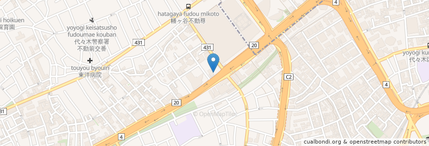 Mapa de ubicacion de 三菱東京UFJ銀行 en Japan, 東京都, 渋谷区.
