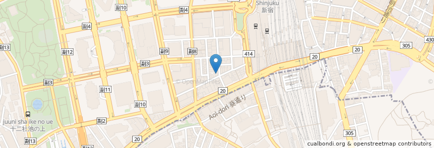Mapa de ubicacion de ダイコクドラッグ en Japan, 東京都, 新宿区.