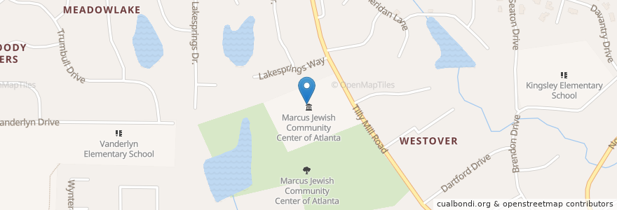 Mapa de ubicacion de Marcus Jewish Community Center of Atlanta en Соединённые Штаты Америки, Джорджия, Dekalb County, Dunwoody.
