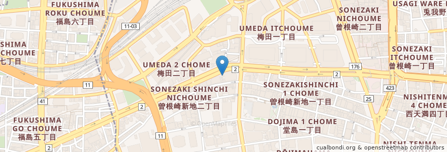 Mapa de ubicacion de SABOTEN en Japonya, 大阪府, 大阪市, 北区.