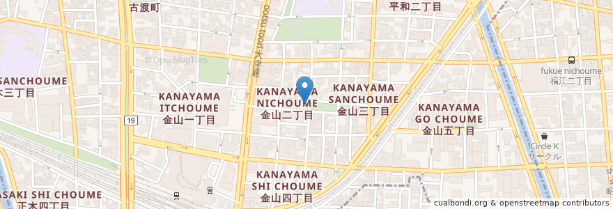 Mapa de ubicacion de 金山富士酒場 en Japan, Präfektur Aichi, 名古屋市, 中区.