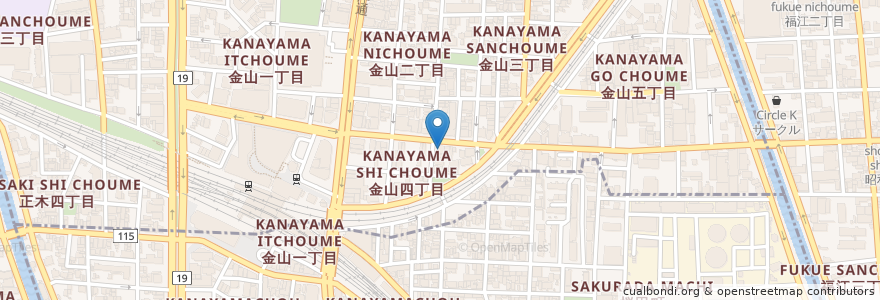 Mapa de ubicacion de 情熱ホルモン en Japan, 愛知県, Nagoya.