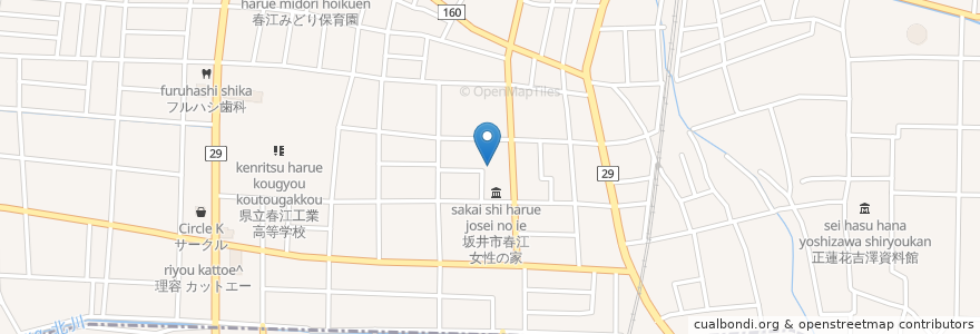 Mapa de ubicacion de 春江児童館 en Japão, 福井県.