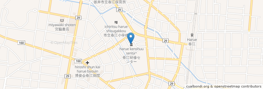 Mapa de ubicacion de 春江研修センター en 日本, 福井県, 坂井市.