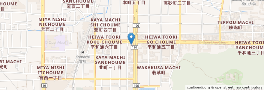 Mapa de ubicacion de 愛媛銀行 en Jepun, 愛媛県, 松山市.