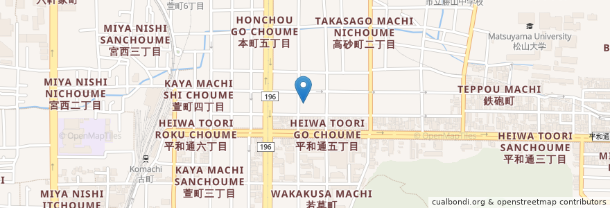 Mapa de ubicacion de 武田産婦人科 en Japón, Prefectura De Ehime, 松山市.