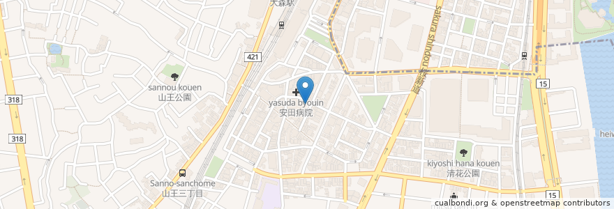Mapa de ubicacion de 大森複合施設ビル 地下自転車駐車場 en 日本, 東京都, 大田区.