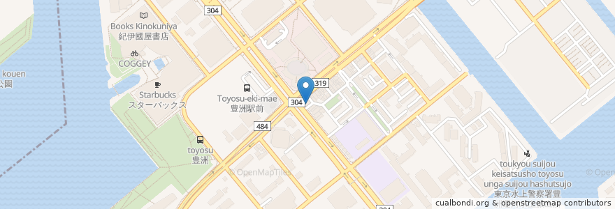 Mapa de ubicacion de 豊洲らーめん en Япония, Токио, Кото.
