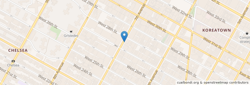Mapa de ubicacion de GiGi Cafe en アメリカ合衆国, ニューヨーク州, New York, New York County, Manhattan, Manhattan Community Board 5, Manhattan Community Board 4.