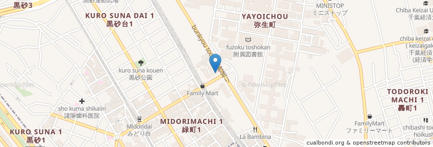 Mapa de ubicacion de ガザル en 日本, 千葉県, 千葉市, 稲毛区.