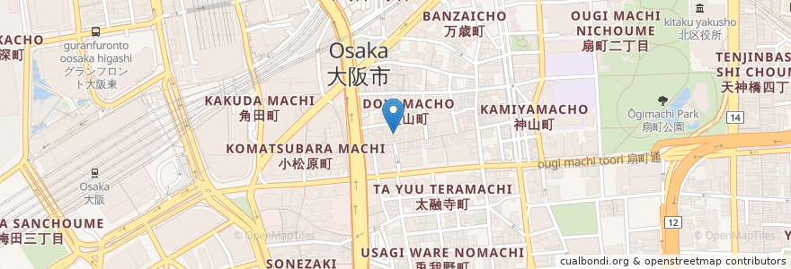 Mapa de ubicacion de 弁天別館 en ژاپن, 大阪府, 大阪市, 北区.