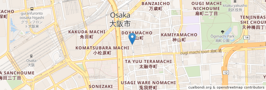 Mapa de ubicacion de にぎりののぶちゃん en Japón, Prefectura De Osaka, Osaka, 北区.