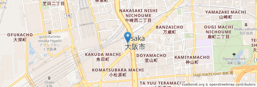 Mapa de ubicacion de CoCo壱番屋 en ژاپن, 大阪府, 大阪市, 北区.