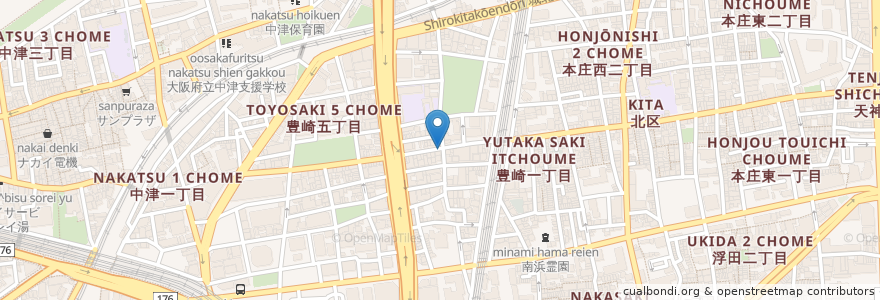 Mapa de ubicacion de タイムズ豊崎第一 en Japón, Prefectura De Osaka, Osaka, 北区.
