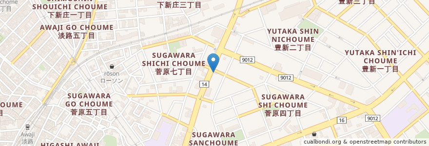 Mapa de ubicacion de フェニックスの涙 en 日本, 大阪府, 大阪市, 東淀川区.