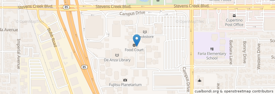 Mapa de ubicacion de Le Cafe en ایالات متحده آمریکا, کالیفرنیا, Santa Clara County, Cupertino.