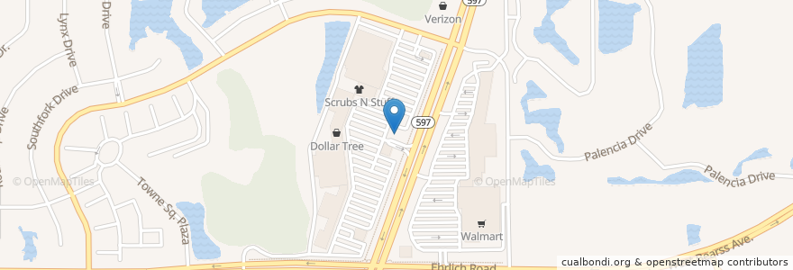 Mapa de ubicacion de Applebee's Neighborhood Grill & Bar en Соединённые Штаты Америки, Флорида, Hillsborough County.
