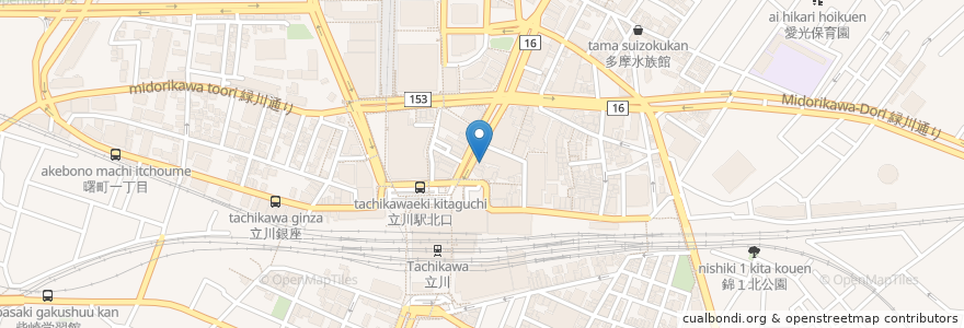 Mapa de ubicacion de 吉野家 en Jepun, 東京都, 立川市.