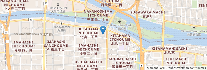 Mapa de ubicacion de りそな銀行 en Japão, 大阪府, 大阪市, 中央区, 北区.