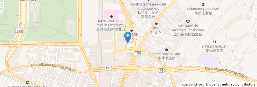 Mapa de ubicacion de やよい軒 en Япония, Токио, Татикава.