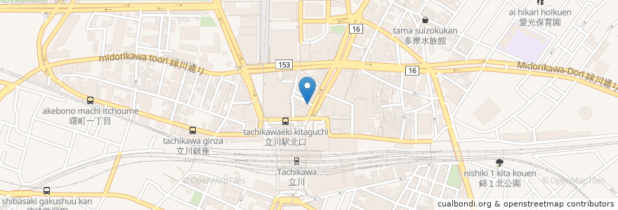 Mapa de ubicacion de サンドラッグ en 일본, 도쿄도, 立川市.