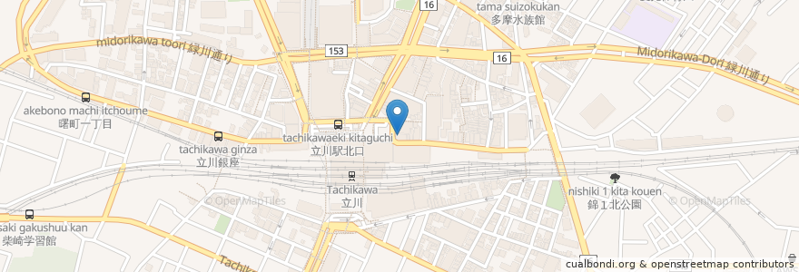 Mapa de ubicacion de 鍛冶屋 文蔵 en ژاپن, 東京都, 立川市.
