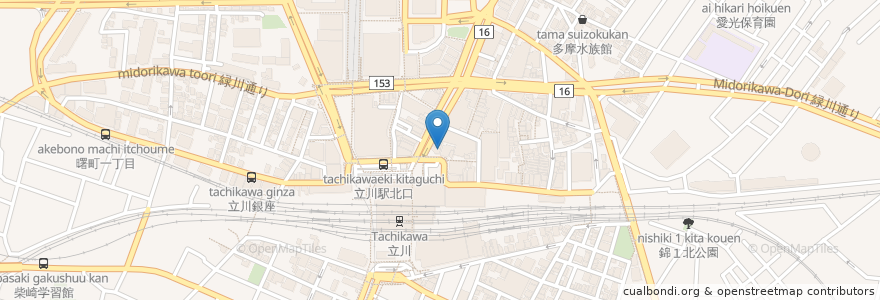 Mapa de ubicacion de TACHIKAWA BARU en اليابان, 東京都, 立川市.