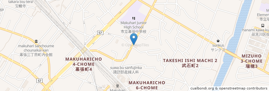 Mapa de ubicacion de 京葉銀行 en Япония, Тиба, 千葉市, 花見川区.