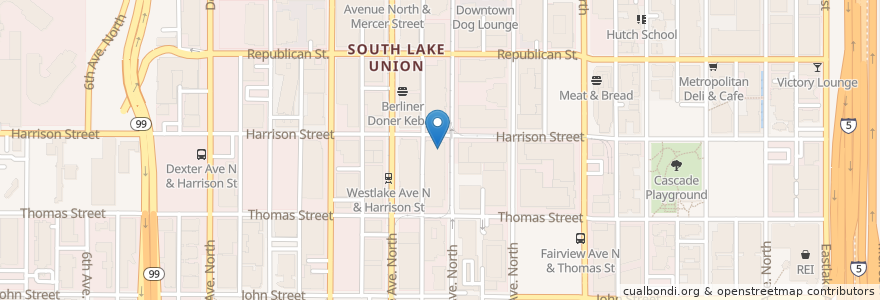 Mapa de ubicacion de Portage Bay Cafe en États-Unis D'Amérique, Washington, King County, Seattle.