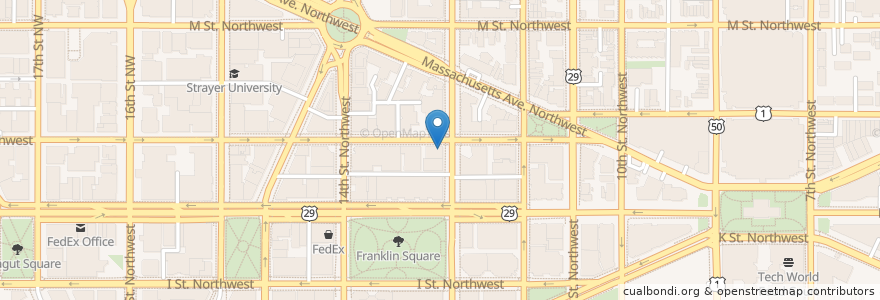 Mapa de ubicacion de Quiznos en United States, Washington, D.C., Washington.