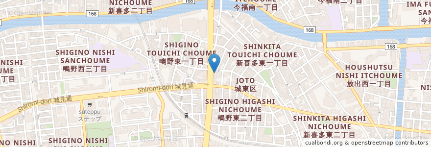 Mapa de ubicacion de のぞみ信用組合 en ژاپن, 大阪府, 大阪市, 城東区.