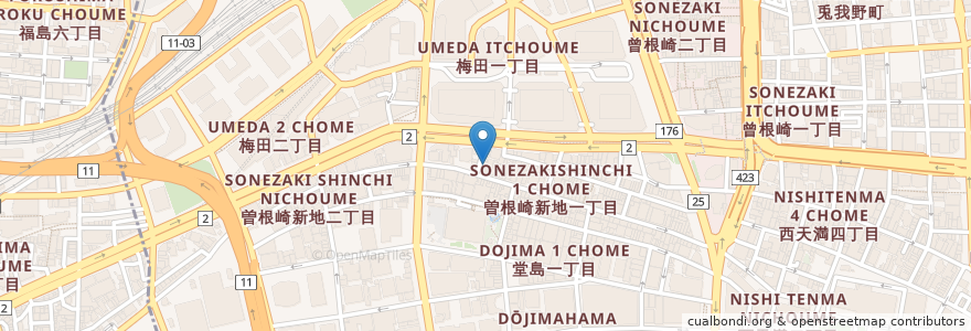 Mapa de ubicacion de 焼肉鶴兆 en Япония, Осака, 大阪市, 北区.