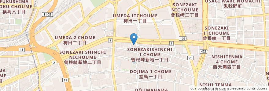 Mapa de ubicacion de ダイコクドラッグ en 日本, 大阪府, 大阪市, 北区.
