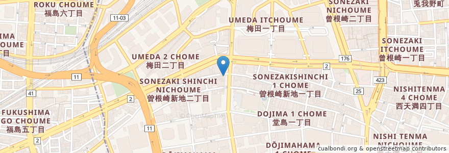 Mapa de ubicacion de YOSHINOYA en Japan, Osaka Prefecture, Osaka, Kita Ward.