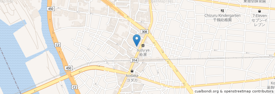 Mapa de ubicacion de スナック真利 en Japão, Tóquio, 葛飾区.