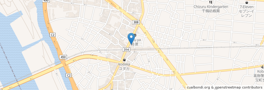 Mapa de ubicacion de 田村眼科 en ژاپن, 東京都, 葛飾区.