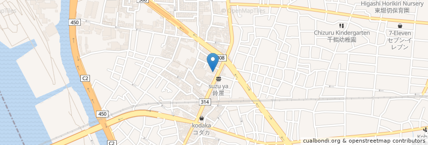 Mapa de ubicacion de 興産信用金庫堀切支店 en 日本, 東京都, 葛飾区.