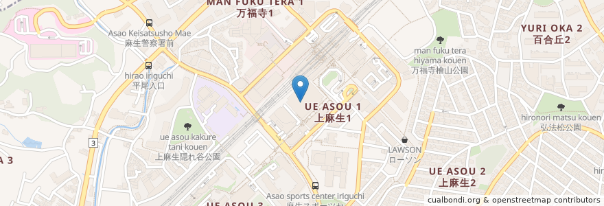 Mapa de ubicacion de イオンシネマ en 일본, 가나가와현, 川崎市, 아사오 구.