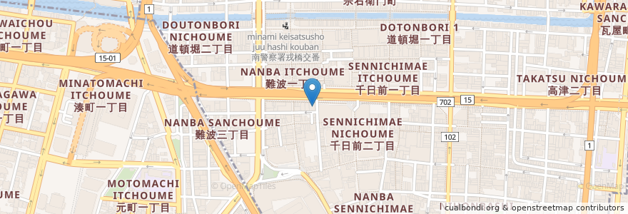 Mapa de ubicacion de イタリアントマト en Japonya, 大阪府, 大阪市, 中央区.