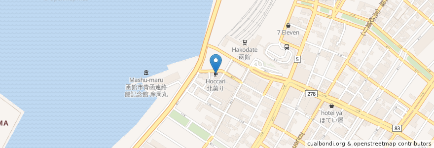Mapa de ubicacion de どんぶり屋 en 일본, 홋카이도, 渡島総合振興局, 函館市.