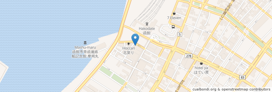 Mapa de ubicacion de いくら亭 en ژاپن, 北海道, 渡島総合振興局, 函館市.