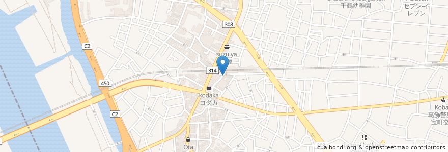 Mapa de ubicacion de ちよだ鮨 en 日本, 東京都, 葛飾区.